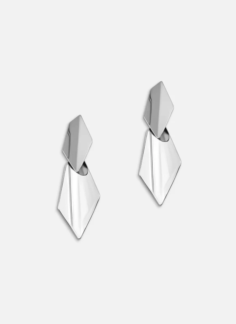 Lichi Geometric stud earrings in glossy metal