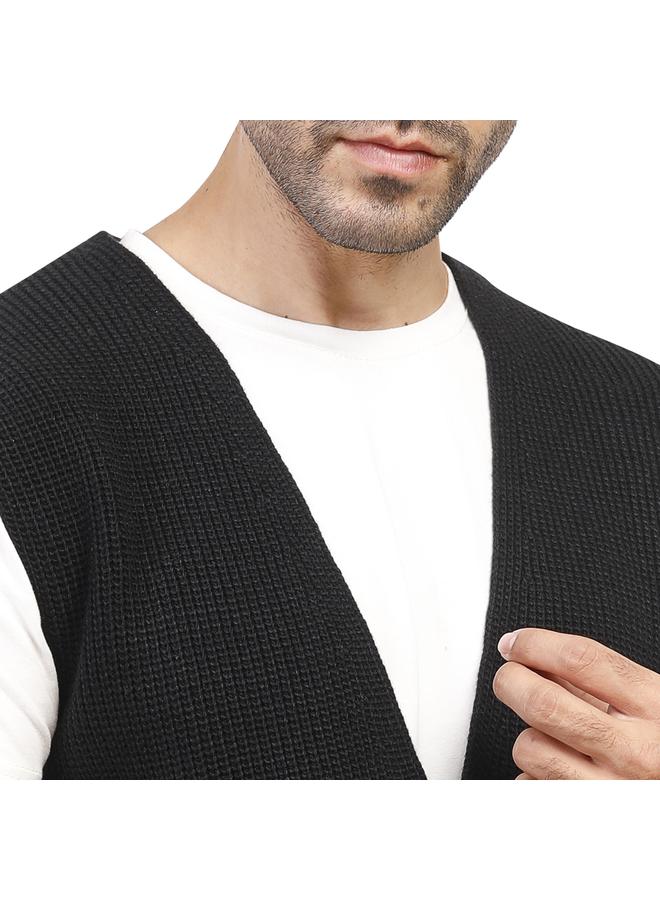 كوب كنزة رجالية عصرية مقاس  - أسود - Image 3