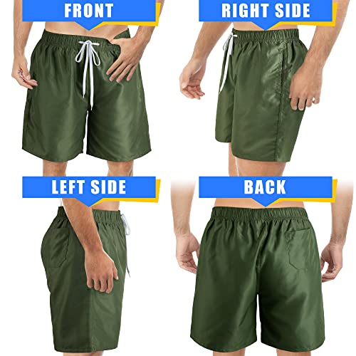 Scotamalone Mens Swim Trunks, Quick Dry Swimming Shorts 7 Inch with Mesh Lining for Swimwear, Bathing Suits Army Green - Image 4
