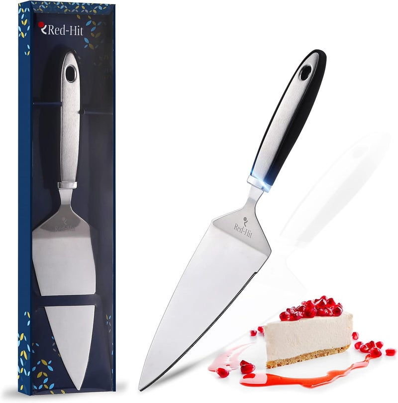 RED-HIT Cake Cutter and Pie Server, Stainless Steel Angled Spatula with Serrated Blade, Professional Wide Cake Cutter Slicer for Baking, Perfect for Cakes, Desserts and Brownies - Image 1