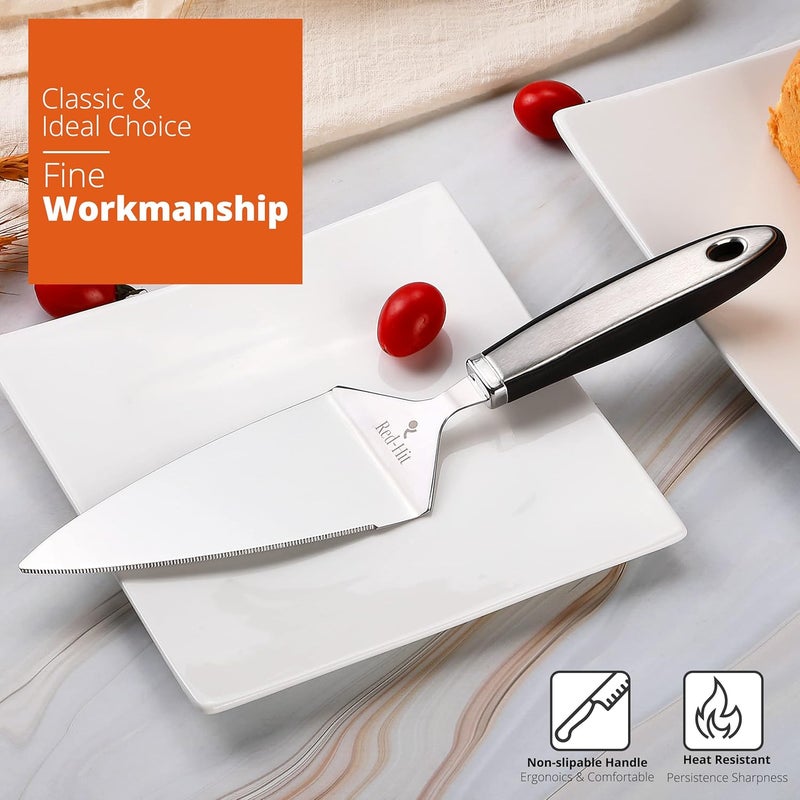 RED-HIT Cake Cutter and Pie Server, Stainless Steel Angled Spatula with Serrated Blade, Professional Wide Cake Cutter Slicer for Baking, Perfect for Cakes, Desserts and Brownies - Image 2