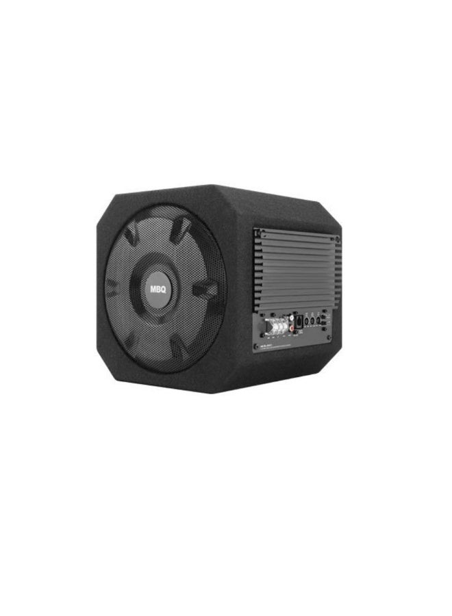 مضخم صوت سيارة نشط MBQ AS-BL-2001 مقاس 8 بوصات مع مشعاع سلبي - طاقة قصوى 130 واط، طاقة RMS 80 واط، صندوق صوت جهير مغلق صغير الحجم - Image 1