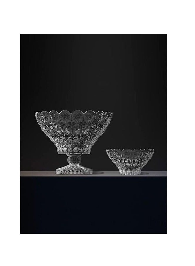 وعاء تقديم، وعاء زجاجي كبير وصغير، أوعية معكرونة، أوعية سلطة كبيرة، للآيس كريم، والفواكه، والحلوى، والوجبات الخفيفة، والحبوب، والمكسرات - أطباق تقديم زجاجية فاخرة - Image 3