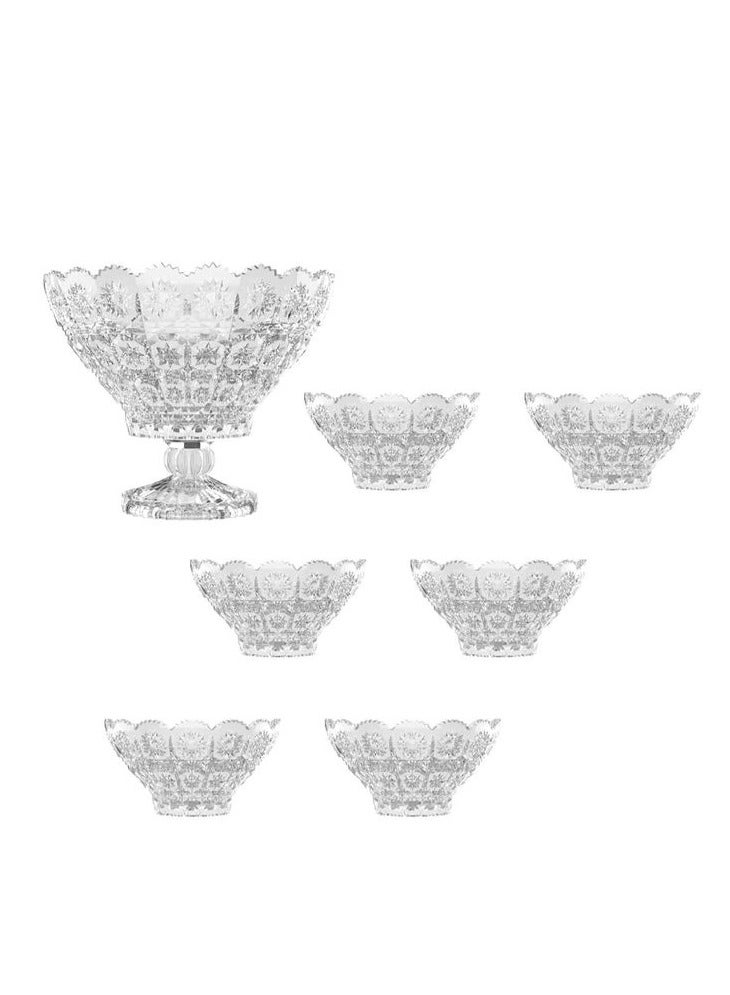 وعاء تقديم، وعاء زجاجي كبير وصغير، أوعية معكرونة، أوعية سلطة كبيرة، للآيس كريم، والفواكه، والحلوى، والوجبات الخفيفة، والحبوب، والمكسرات - أطباق تقديم زجاجية فاخرة - Image 1