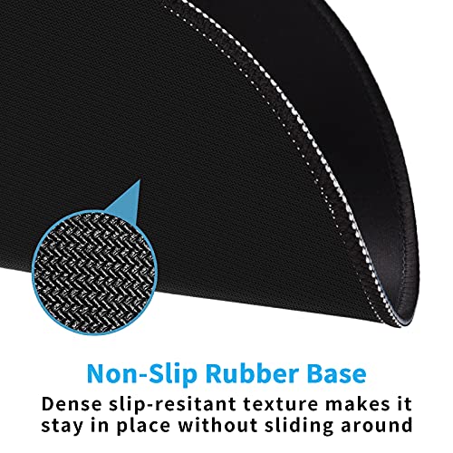 Dapesuom Round Mouse Pad, 8.7 x 8.7 Inch Premium-Textured Washable Non-Slip Rubber Base Cute Small Mouse Mat with Stitched Edge for Women Wireless Computer Laptop Gaming Desk Accessories, Black - Image 3