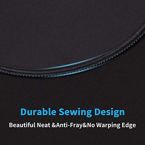 Dapesuom Round Mouse Pad, 8.7 x 8.7 Inch Premium-Textured Washable Non-Slip Rubber Base Cute Small Mouse Mat with Stitched Edge for Women Wireless Computer Laptop Gaming Desk Accessories, Black - Image 4