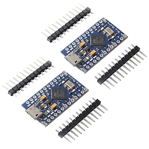 DEVMO 2PCS Pro Micro ATmega32U4 5V 16MHz Micro-USB Development Module Board with 2 Row pin Header Compatible ard-uino Leonardo Replace ATmega328 Pro Mini - Image 1