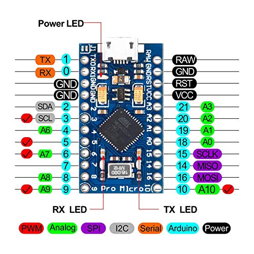 DEVMO 2PCS Pro Micro ATmega32U4 5V 16MHz Micro-USB Development Module Board with 2 Row pin Header Compatible ard-uino Leonardo Replace ATmega328 Pro Mini - Image 5