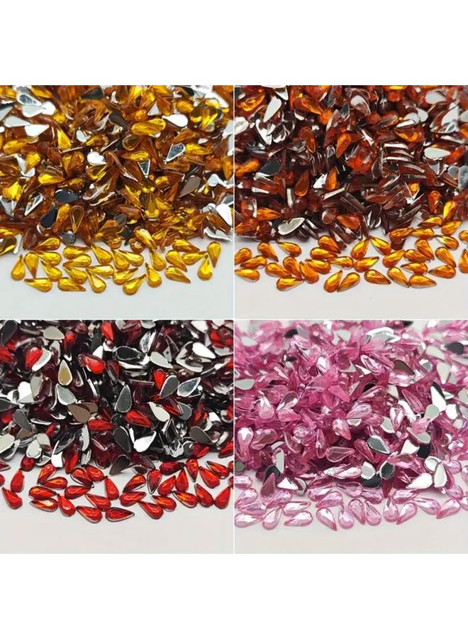 Sapphire Color Acrylic Flat Bottom Diamonds 2x4mm 5000 Pcs DIY Nail Art Clothing - Image 3