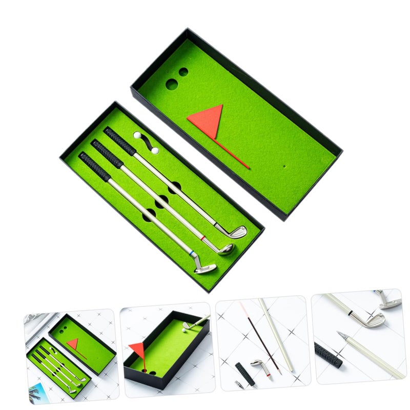 Miniature Golf Ballpoint Pen Set Desktop Decor Creative Fun Gift 4 Pens - Image 3