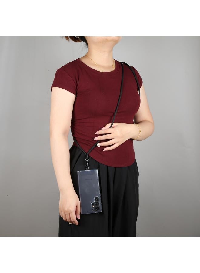 زبون حبل طويل قابل للتعديل للهواتف المحمولة بمشبك أسود مقاس 6 مم، مضاد للضياع - Image 5