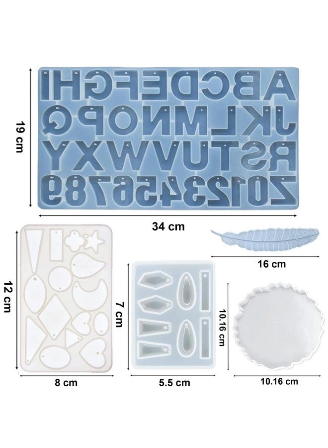 TRENDIKRAFT 116pcs Ultimate All-in-One Resin Art Kit with 5 Silicone Moulds Dried Flowers Epoxy Raisin Materials for Making Alphabet Pendant Keychain Earrings Bookmarks & 4" Coaster for DIY Beginners - Image 3
