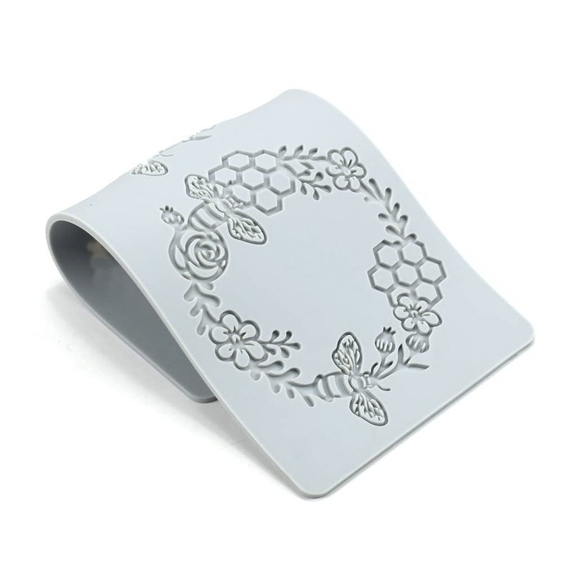 TUKE Silicone Molds 3D Hollow Leaf Chocolate Molds Honeycomb Bee Candy Mold Flower Pattern Fondant Mold Cake Topper Sugar Craft Decoration (L_Bee_10.4 * 4.6 * 0.12inch) - Image 3