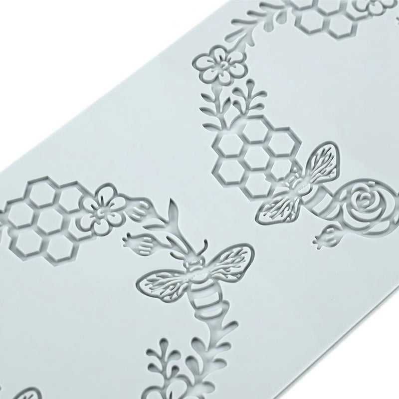 TUKE Silicone Molds 3D Hollow Leaf Chocolate Molds Honeycomb Bee Candy Mold Flower Pattern Fondant Mold Cake Topper Sugar Craft Decoration (L_Bee_10.4 * 4.6 * 0.12inch) - Image 5