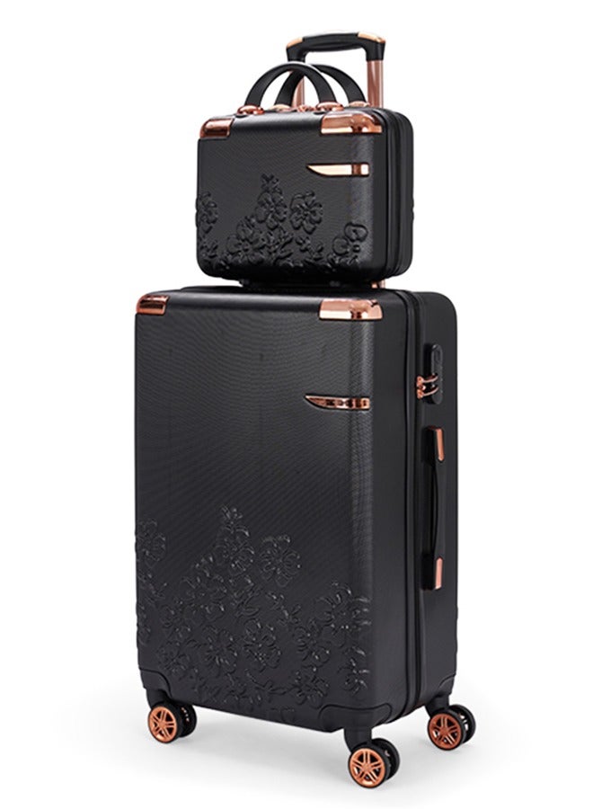 ليمرا طقم شنط سفر مكون من 5 حقائب أمتعة بـ 4 عجلات بتصميم حديث أسود - Image 2