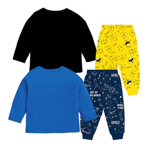 Kuchipoo Baby Boy Regular Fit Cotton Printed T-Shirts and Pyjamas Set (KUC-PSUT-140, 4-5 Years, Multi-Colored) - Image 2