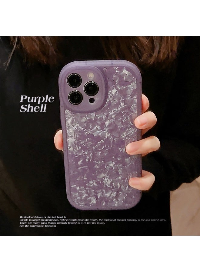 NIBEMINENT Dreamy Shell Pattern Protective TPU Case Cover For iPhone 16 Plus, Purple