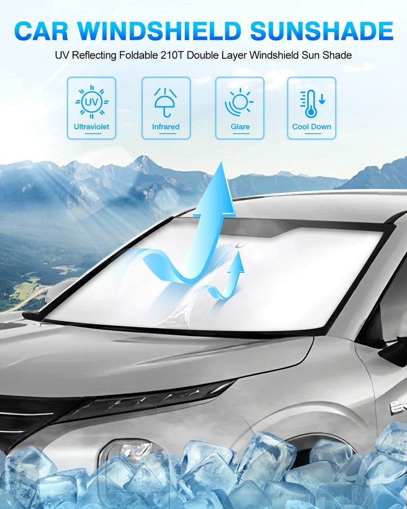 KUST Windshield Sun Shade for Mitsubishi Outlander 2022-2024 2025 2026 Window Shade Sun Visor Cover Foldable Blocks UV Rays Keep Your Car Cooler - Image 2