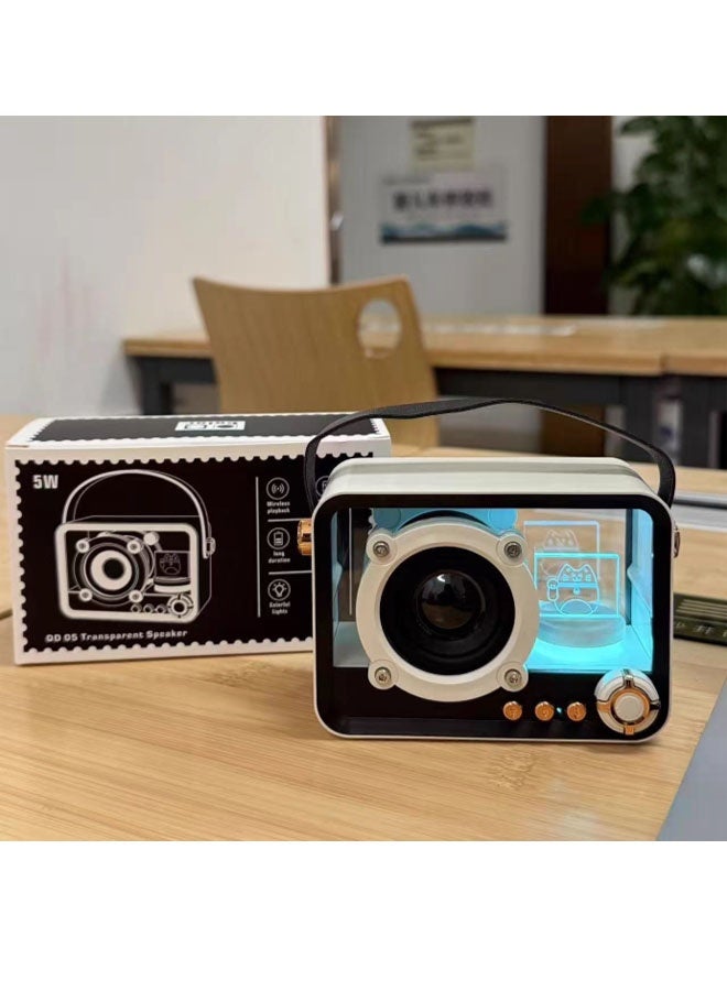 نيوترل مكبر صوت Bluetooth QD05 Creative Sleep يتميز بإضاءة RGB بسيطة وتصميم مدمج وسهل الحمل. استمتع بالموسيقى وتلقى المكالمات واستمع إلى راديو FM. مثالي لحفلات أعياد الميلاد وتناول الطعام خارج المنزل وفترات الاسترخاء للتأمل والمناسبات المماثلة. (أبيض) - Image 5