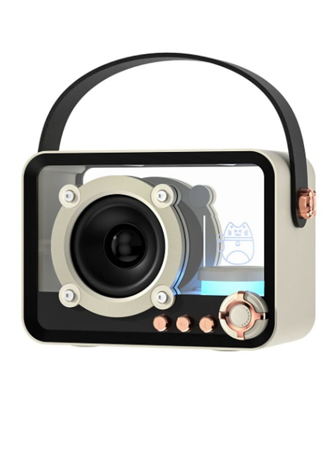 نيوترل مكبر صوت Bluetooth QD05 Creative Sleep يتميز بإضاءة RGB بسيطة وتصميم مدمج وسهل الحمل. استمتع بالموسيقى وتلقى المكالمات واستمع إلى راديو FM. مثالي لحفلات أعياد الميلاد وتناول الطعام خارج المنزل وفترات الاسترخاء للتأمل والمناسبات المماثلة. (أبيض) - Image 1