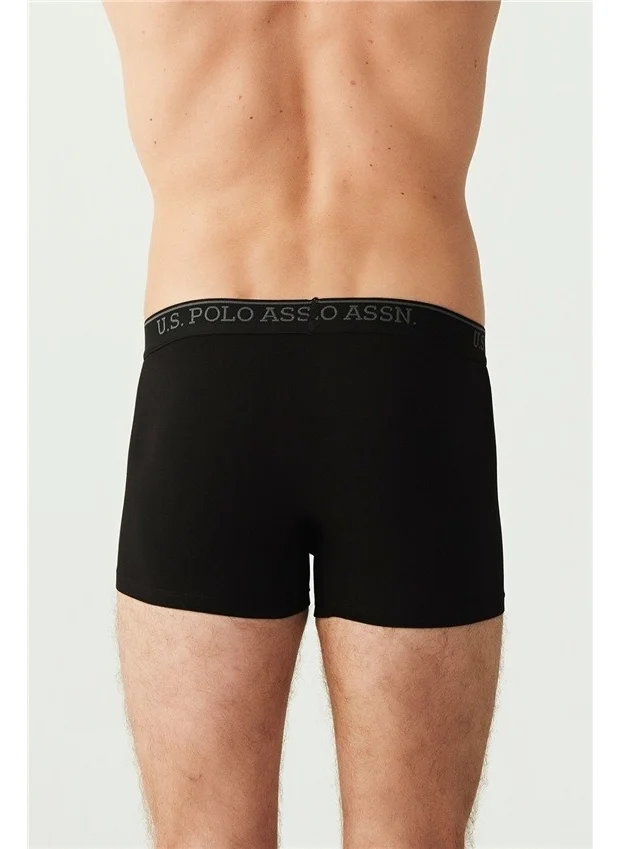 يو اس بولو اسن BASE. Polo Assn. Men's Anthracite Melange - Black 3-Piece Boxer 80304