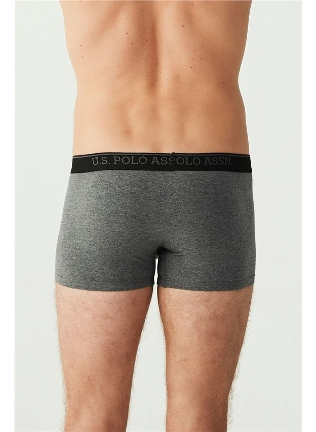 يو اس بولو اسن BASE. Polo Assn. Men's Anthracite Melange - Black 3-Piece Boxer 80304