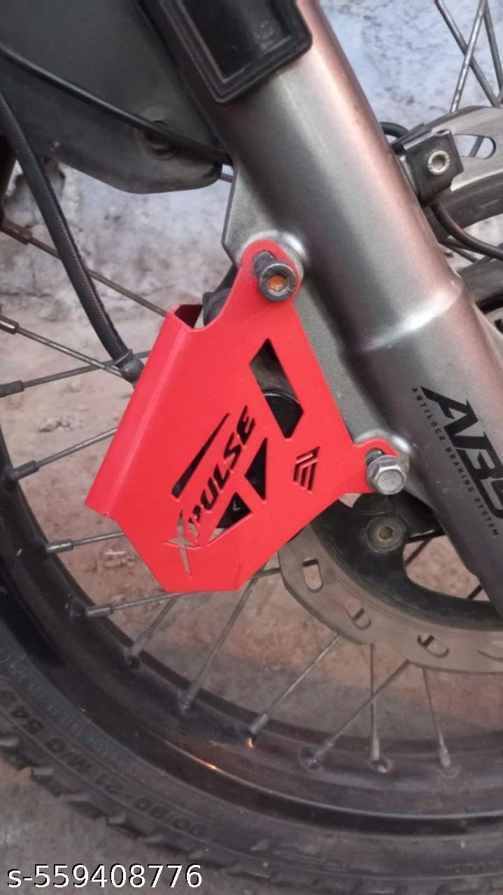 Phantom Hero X-Pulse Disc Brake Cover – Durable Protective Guard Metal Construction | Rust-Resistant Finish | Fits X-Pulse 200/4V | Easy Installation (Red)