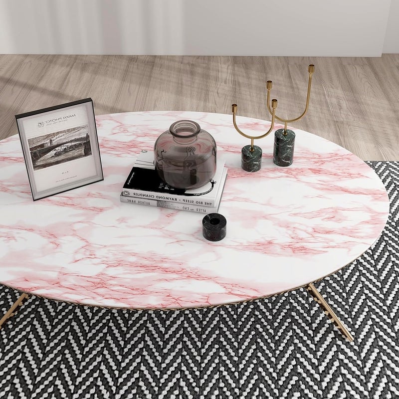 practicalWs 15.7in x 472.4in White/Pink Marble Stick Paper Peel and Stick Countertops Self-Adhesive Vinyl Watertight Wallpaper Great As Cabinets Drawer Shelf Wall Crafts Wall Paper Decorations - Image 2