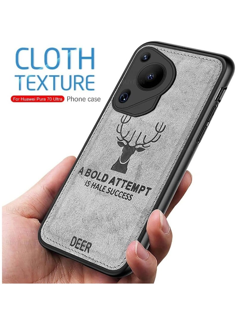 عام حافظة متوافقة مع هواوي بورا 70 الترا ، رقيقة جدا الغزلان نمط حافظة ظهر جلدية سيليكون لينة حافة للصدمات كامل الجسم الغطاء الواقي - Image 2