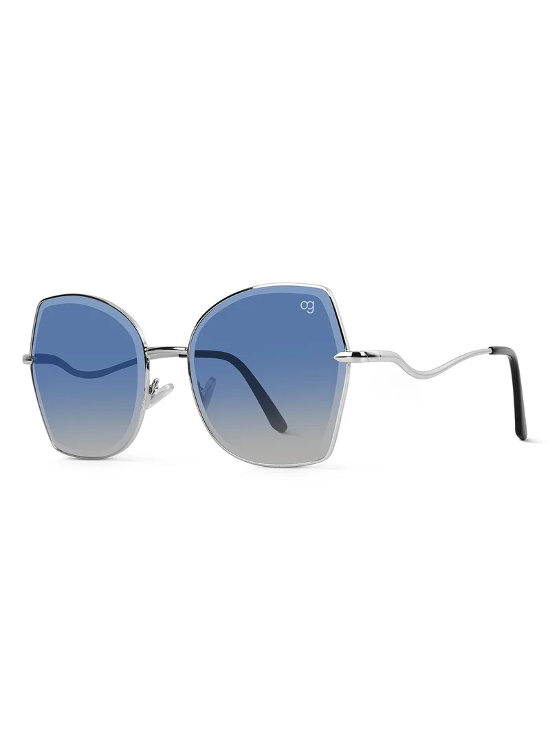 Woggles Latest & Stylish UV Protected Blue Oversized Sunglasses for Women