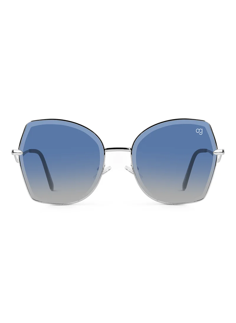 Woggles Latest & Stylish UV Protected Blue Oversized Sunglasses for Women