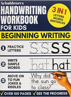 Handwriting Workbook For Kids 3In1 Writing Practice Book To Master Letters Words & Sentences by Scholdeners Paperback 