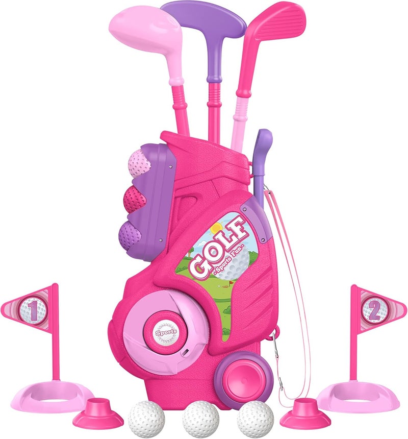 Liberry Toddler Golf Set for Ages 1-4 with Golf Cart and Accessories (Pink) - Image 1