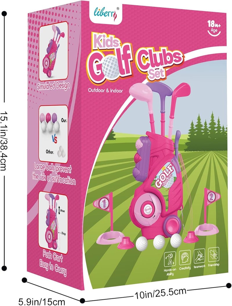 Liberry Toddler Golf Set for Ages 1-4 with Golf Cart and Accessories (Pink) - Image 5