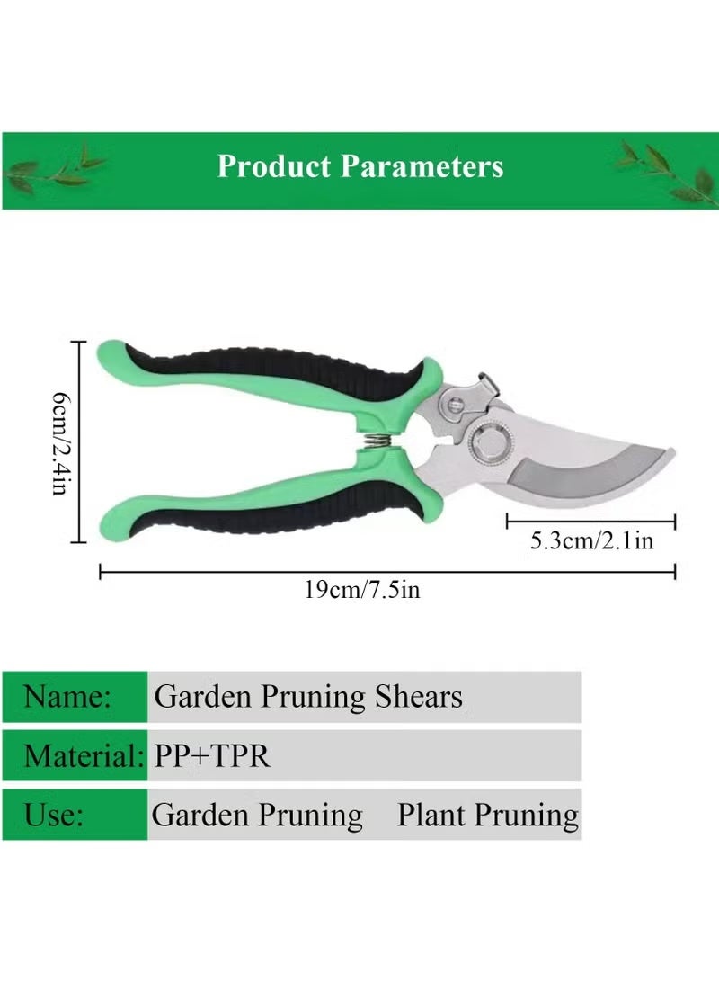 Garden Pruning Shears, Hand Gardening Cutter, Professional Garden Scissors with Stainless Steel Blade,Ultra Sharp Scissors for Trimming, Fruits, Flowers, Plants, Green - Image 2