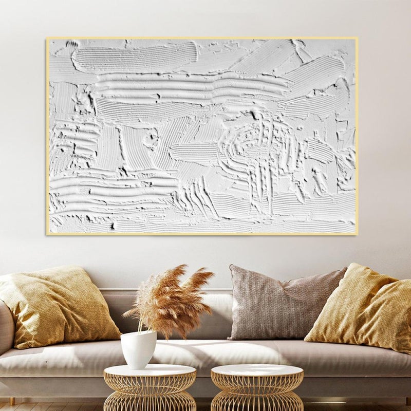 ماركتنا لوحة جداربة قماشية مطبوعة بتصميم اللوحة الجبسية مع برواز مجوف مقاس (70×50) قطعة واحدة - Image 3