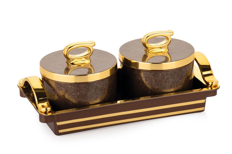 Nabhya Bella Rose 4pc Multipurpose Airtight Dry Fruit Containers Set With Lid & Serving Tray For Plastic Dry Food Storage Box I Gifting Set I (Brown, Pack of 2) - Image 3