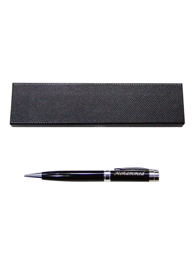 نيبمينينت قلم حبر جاف معدني برأس كروية محفور عليه اسم "محمد" أسود - Image 1