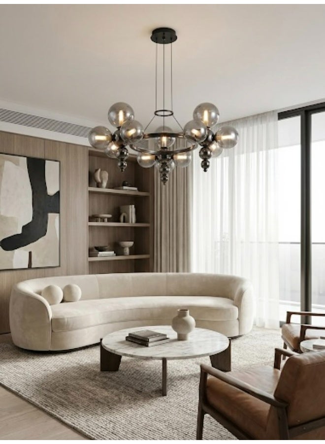 BUY4LESS -  Modern Lighting, Modern Chandelier, Light,  Black Color, 100x35x50 cm, Suitable  for bedroom and living room, Glass Material, Adjustable height. - Image 2
