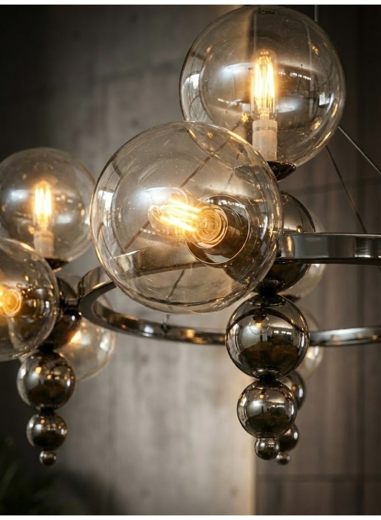BUY4LESS -  Modern Lighting, Modern Chandelier, Light,  Black Color, 100x35x50 cm, Suitable  for bedroom and living room, Glass Material, Adjustable height. - Image 3