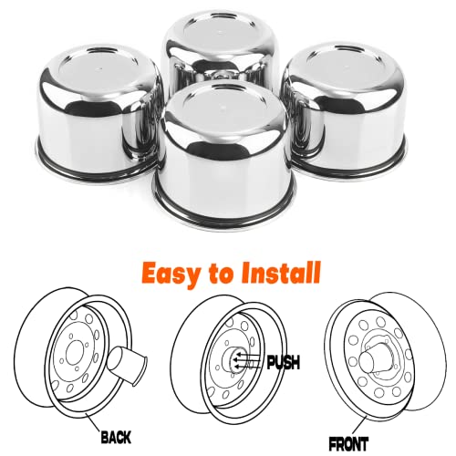 GTownWorks 4Pcs 83MM 3.25inch Wheel Center Caps for Weld Racing Wheels Rims, Fit 3.25" Center Bore Chrome Hub Covers - Image 5