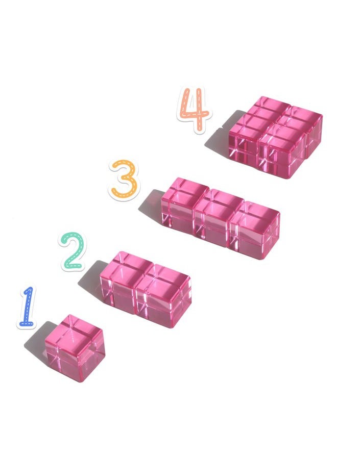 KOAICS Rainbow Crystal Acrylic Cubes Children Learning Color Light Shadow Toy, Stacking Gem Blocks Sensory Building Blocks for Kids(48PCS)… - Image 5