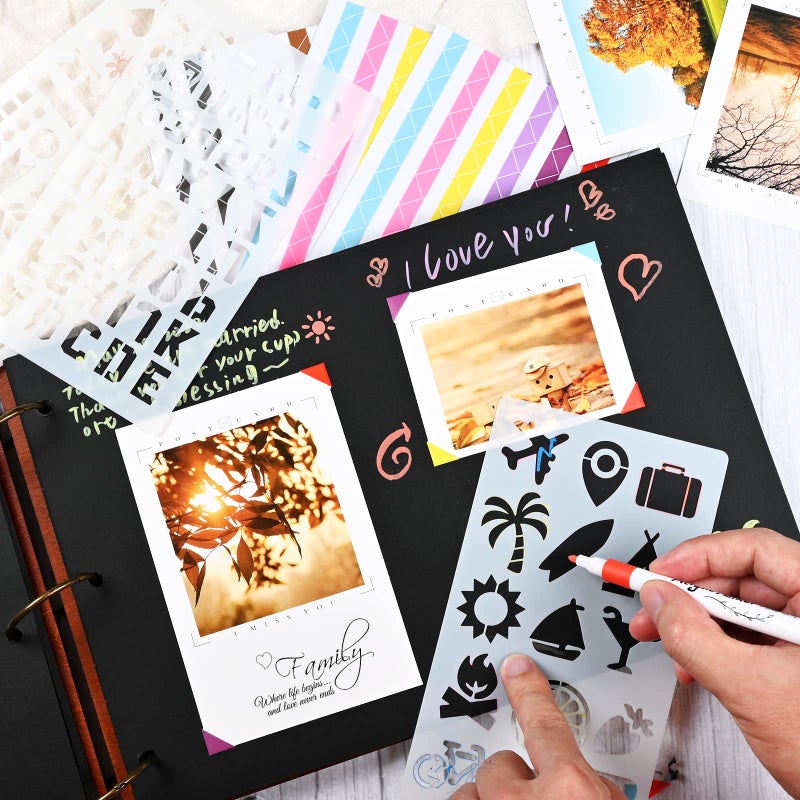 Giiffu Wooden Family Scrapbook Album, DIY Photo Memory Book with Family Tree Design, 100 Pages Personalized Scrapbooking Album, Gift for Motherâ€™s Day, Baby Shower & Family Keepsake - Image 4