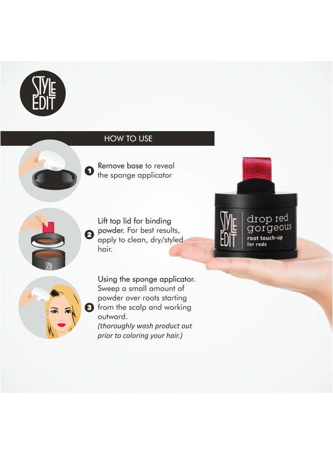 Style Edit Root Touch Up Powder for Medium Red Hair | Cover Up Hair Color for Grays and Roots Coverage | Mineral Infused Binding Hairline Powder | 0.13 oz. Tub - Image 2