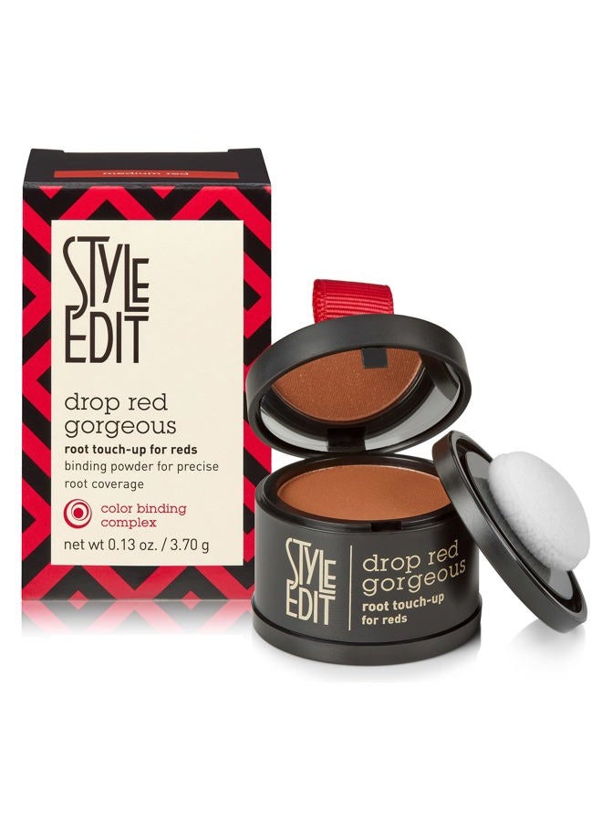 Style Edit Root Touch Up Powder for Medium Red Hair | Cover Up Hair Color for Grays and Roots Coverage | Mineral Infused Binding Hairline Powder | 0.13 oz. Tub - Image 1