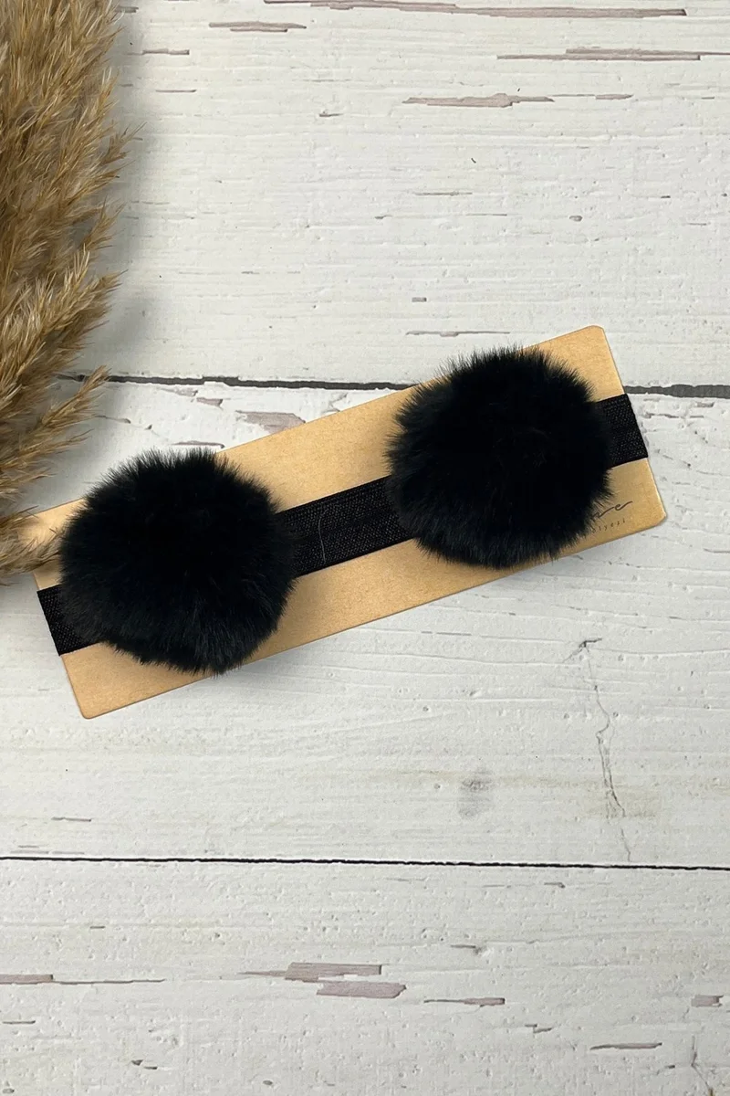 ادا بيبيك تشوكوك Ada Baby Kids Baby Girls and Children Double Pompom Bandana Hair Band