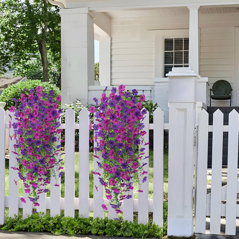 Hrobek Fake Artificial Hanging Flowers for Outdoors Decoration, 2 PCS Faux UV Resistant Artificial Outdoor Flowers, Fake Plants Look Real Daisy No Fade Spring Decor for Porch Home Patio Balcony and Yard - Image 5