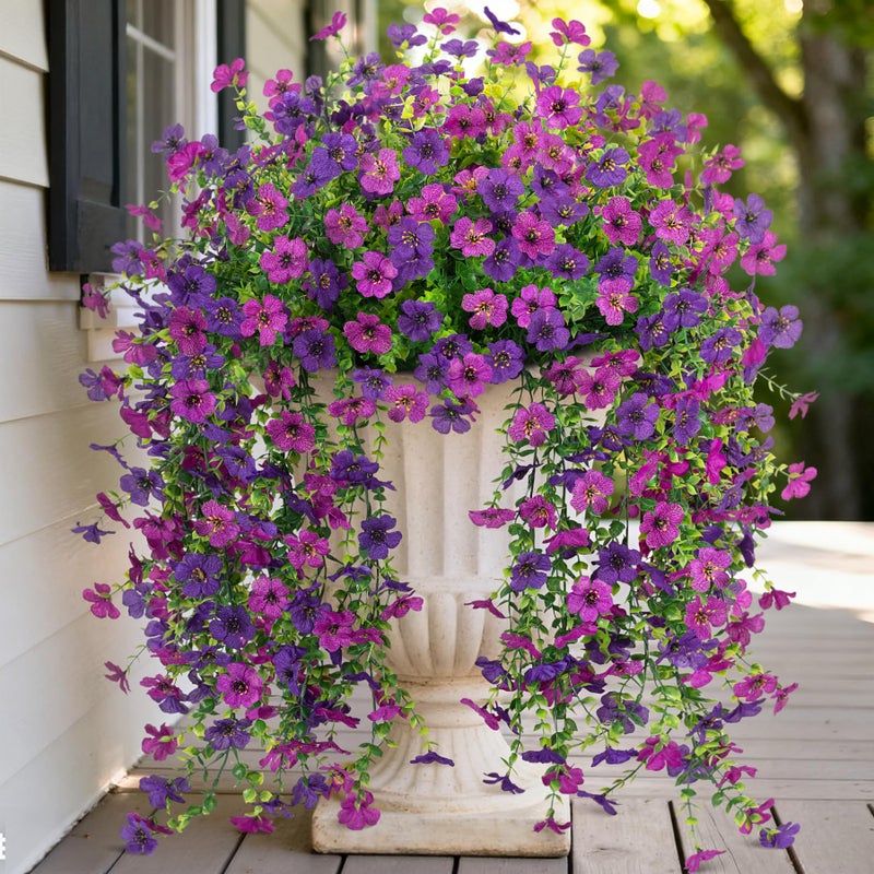 Hrobek Fake Artificial Hanging Flowers for Outdoors Decoration, 2 PCS Faux UV Resistant Artificial Outdoor Flowers, Fake Plants Look Real Daisy No Fade Spring Decor for Porch Home Patio Balcony and Yard - Image 1