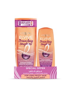 L'OREAL PARIS Elvive Dream Long Straight Shampoo 400ml, Conditioner 200ml For Long Frizzy Hair 