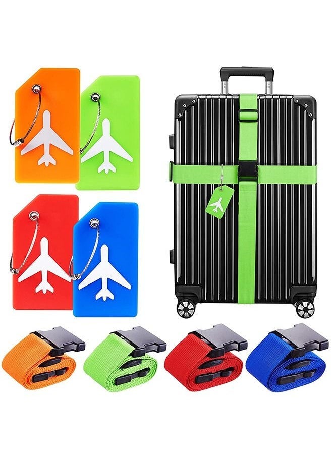 Captaintech Luggage Straps Set Adjustable Suitcase Belts Silicone Luggage Tags  for Luggage Suitcase Travel Accessories  - Image 1